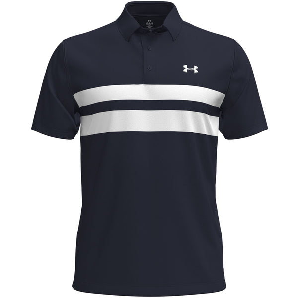 Under Armour Playoff 3.0 Stripe Polo Shirt - Midnight Navy/White