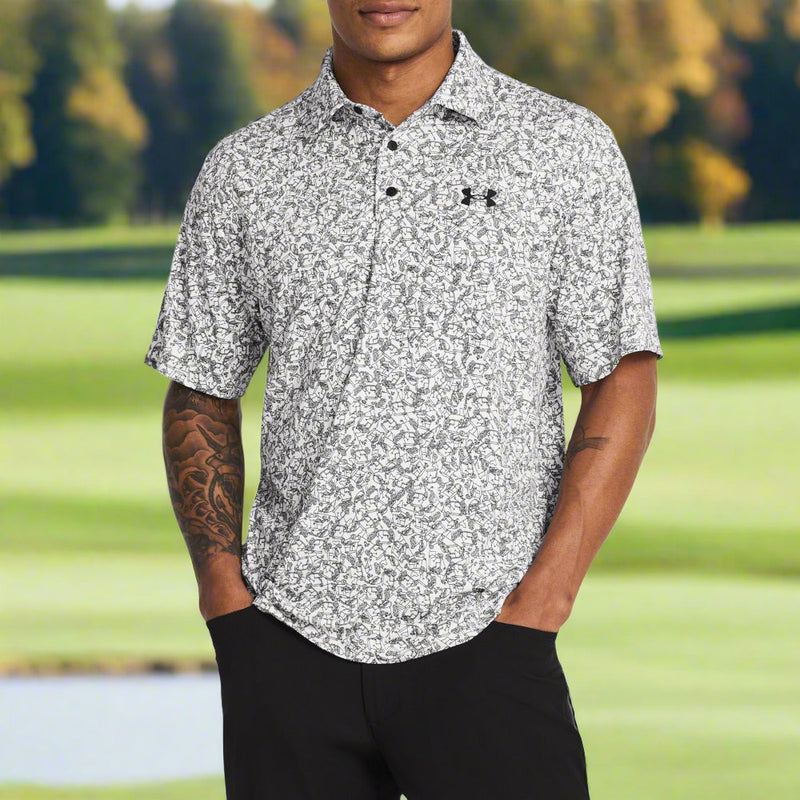 Under Armour Playoff Printed Polo Shirt White/Black