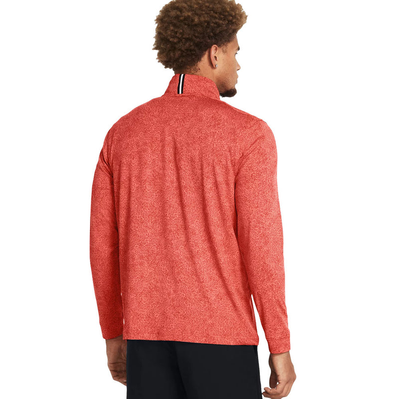 Under Armour Playoff Printed 1/4 Zip Pullover - Coho/Red Solstice/Black