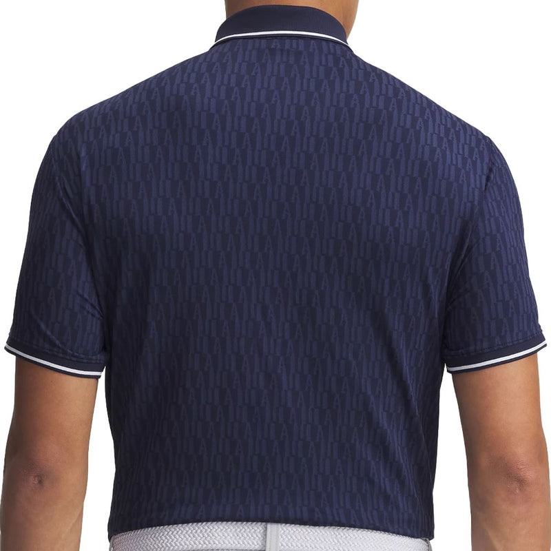 Under Armour Playoff Sport Jacquard Polo Shirt - Midnight Navy/White