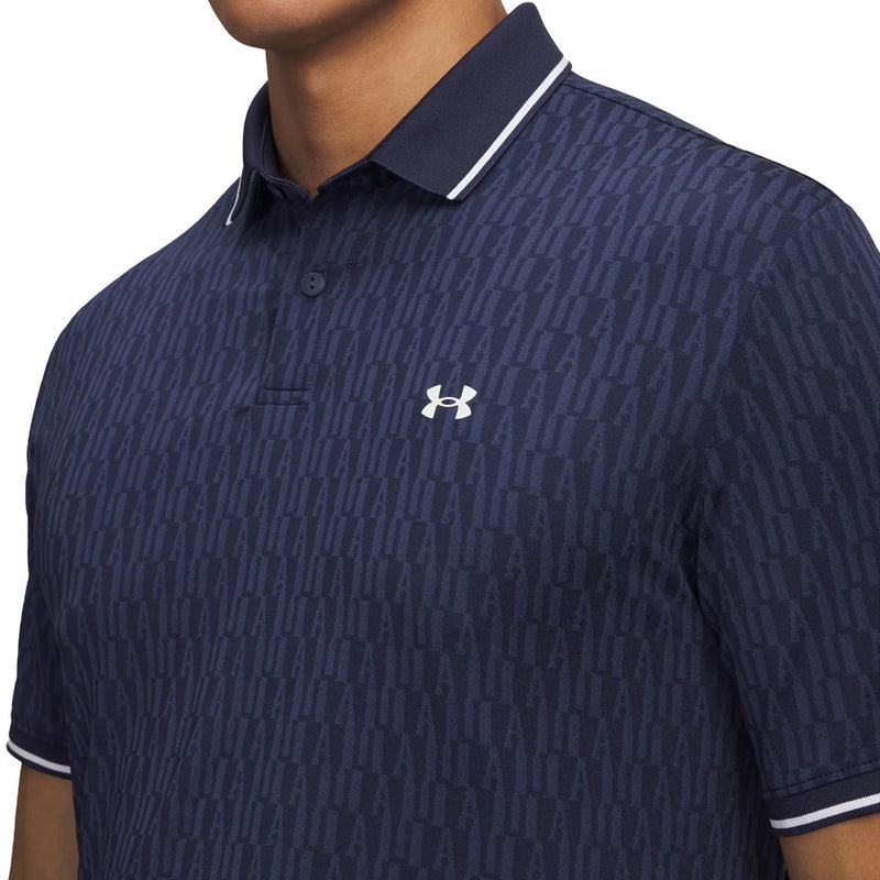 Under Armour Playoff Sport Jacquard Polo Shirt - Midnight Navy/White