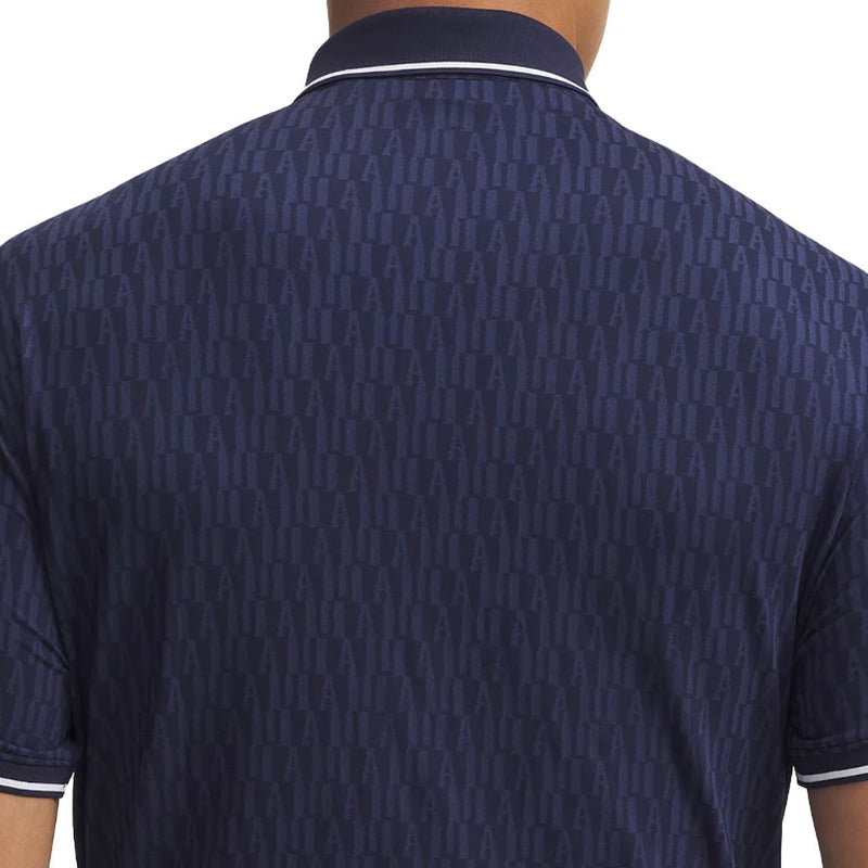 Under Armour Playoff Sport Jacquard Polo Shirt - Midnight Navy/White