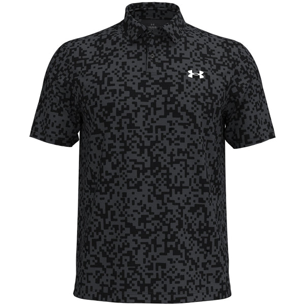 Under Armour T2G Printed Polo Shirt - Black/Castlerock/White