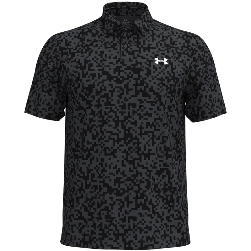 Under Armour T2G Printed Polo Shirt - Black/Castlerock/White
