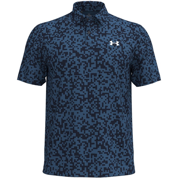 Under Armour T2G Printed Polo Shirt - Midnight Navy/Blue Atlantis/White