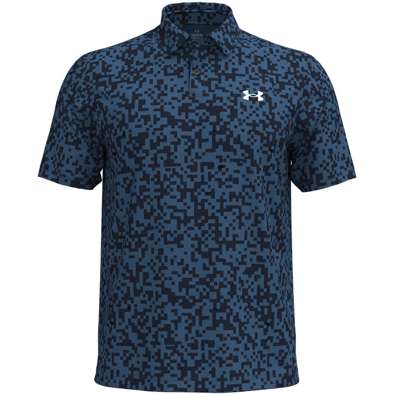 Under Armour T2G Printed Polo Shirt - Midnight Navy/Blue Atlantis/White