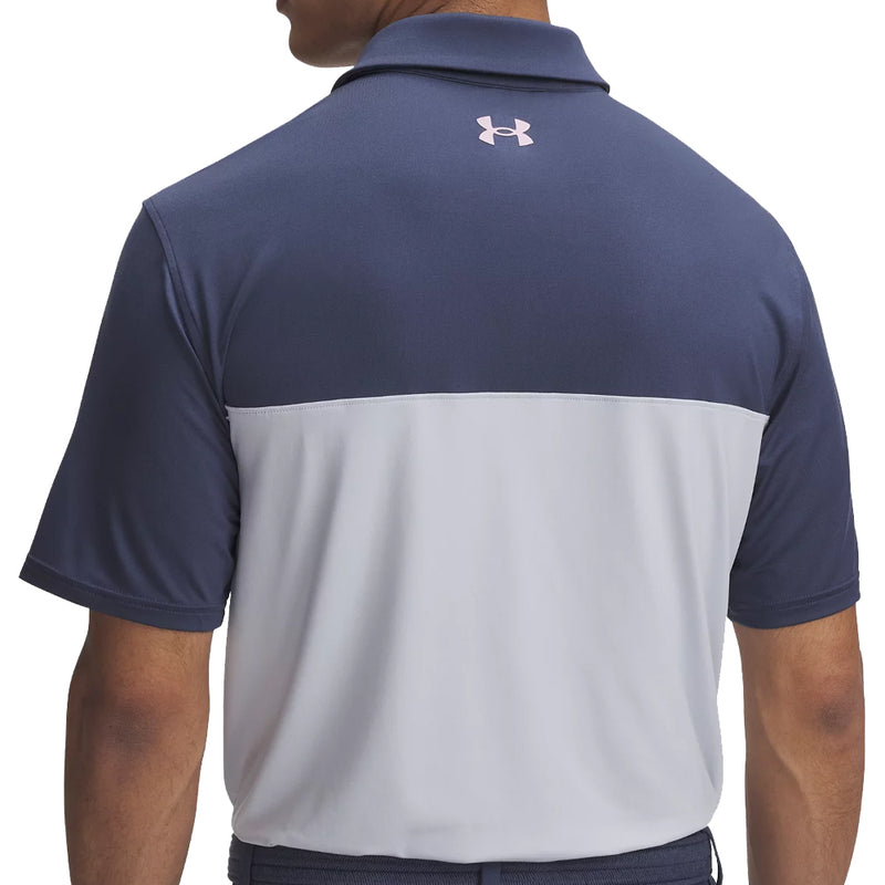Under Armour Tee To Green Color Block Polo Shirt - Downpour Grey/Halo Gray/Prime Pink