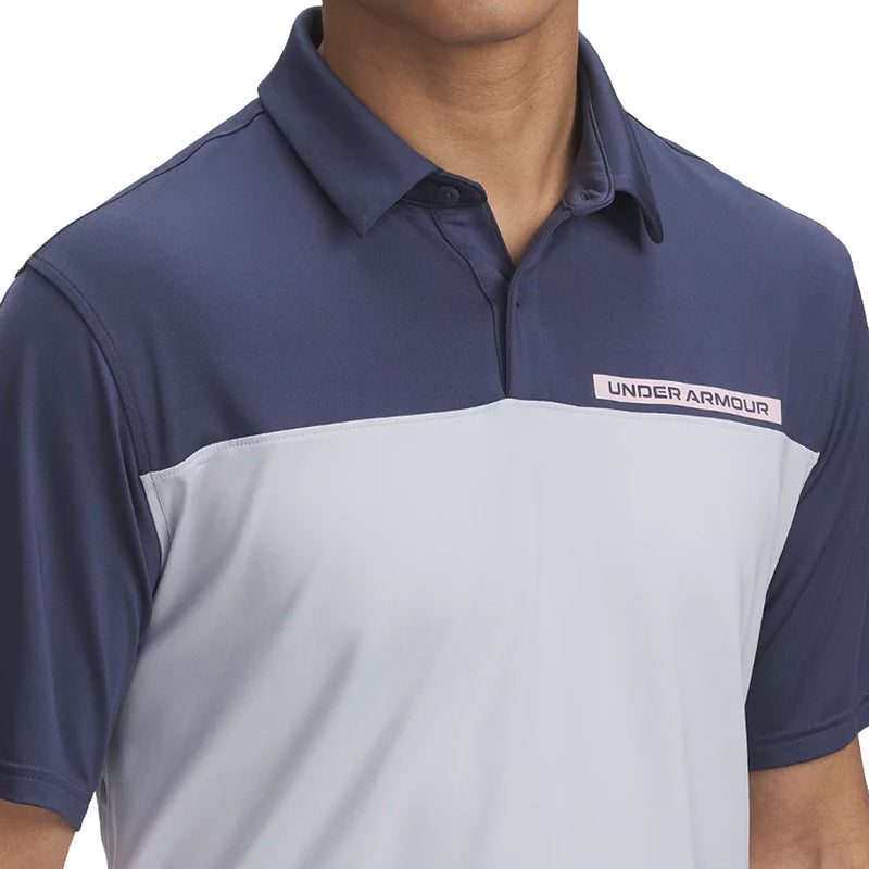 Under Armour Tee To Green Color Block Polo Shirt - Downpour Grey/Halo Gray/Prime Pink