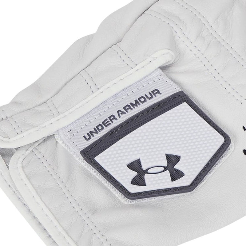 Under Armour Tour Leather Golf Glove - Castlerock/White