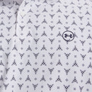 Under Armour Drive Chill Printed Polo Shirt - White/Midnight Navy/Midnight Navy