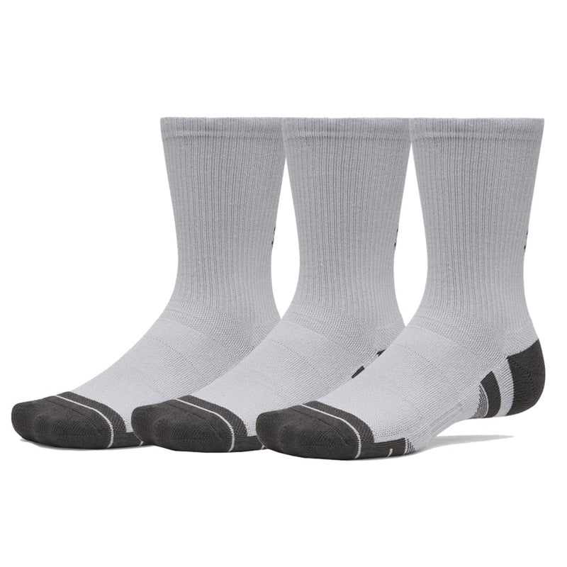 Under Armour Performance Tech Crew Socks (3 Pack) - Mod Grey/White/Jet Grey