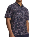 Under Armour Playoff 3.0 Printed Polo Shirt - Midnight Navy/Posh Pink/Castlerock