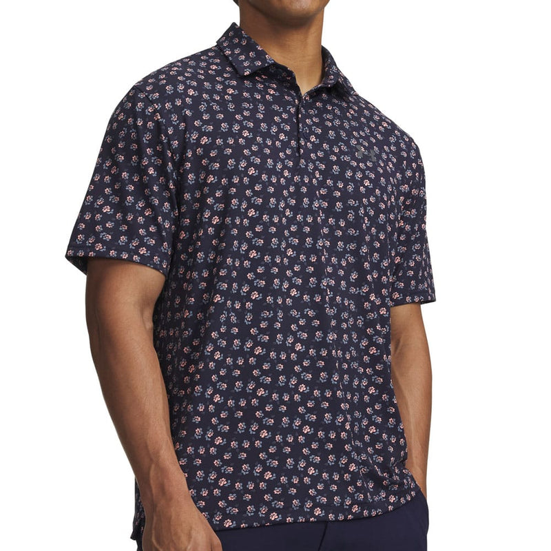 Under Armour Playoff 3.0 Printed Polo Shirt - Midnight Navy/Posh Pink/Castlerock