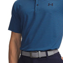 Under Armour Playoff 3.0 Stripe Polo Shirt - Midnight Navy/Aegean Blue/White