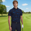 Under Armour ArmourDry Printed Rib Polo Shirt - Varsity Blue/Midnight Navy/White