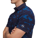 Under Armour ArmourDry Printed Rib Polo Shirt - Varsity Blue/Midnight Navy/White