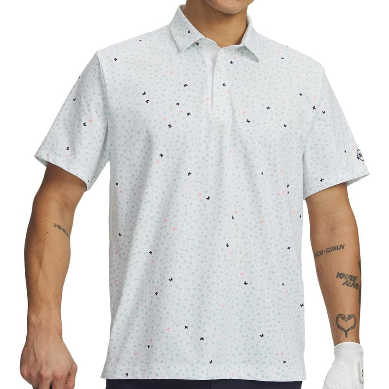Under Armour ArmourDry Printed Polo Shirt - White/Enamel Blue/Midnight Navy