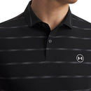 Under Armour Drive Chill Printed Polo Shirt - Black/Castlerock/Halo Gray