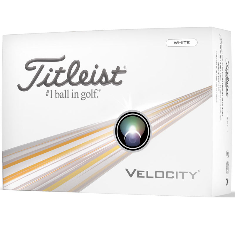 Titleist Velocity Golf Balls - White - Double Dozen
