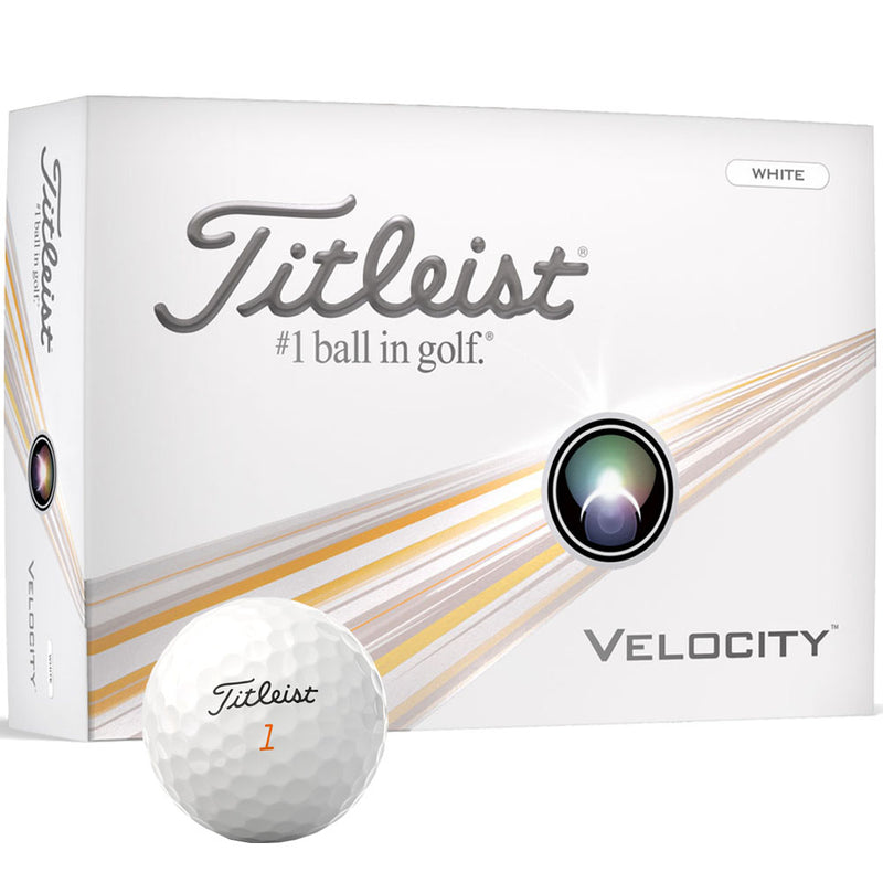 Titleist Velocity Golf Balls - White - Double Dozen