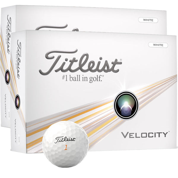 Titleist Velocity Golf Balls - White - Double Dozen