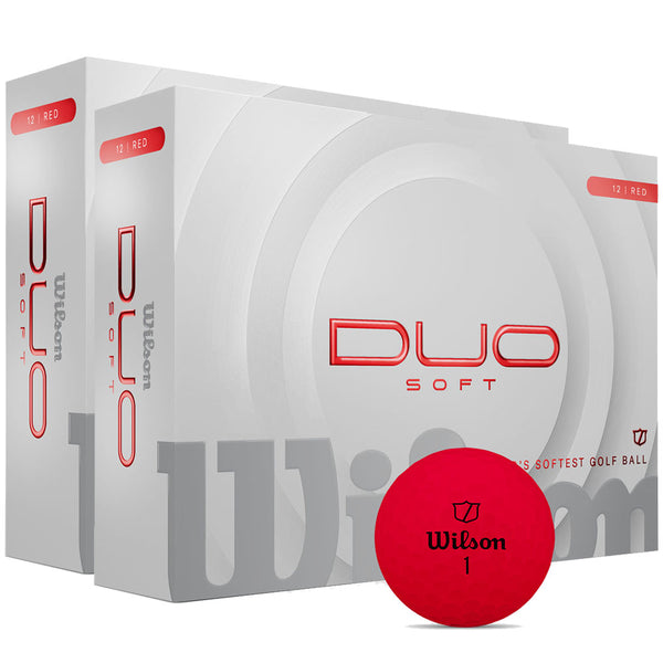Wilson Staff Duo Soft Golf Balls - Red - Double Dozen