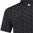FootJoy Wingtip Floral Lisle Polo Shirt - Black/White