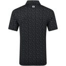 FootJoy Wingtip Floral Lisle Polo Shirt - Black/White