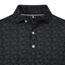 FootJoy Wingtip Floral Lisle Polo Shirt - Black/White