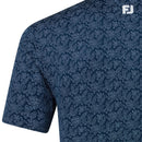 FootJoy Wingtip Floral Lisle Polo Shirt - Navy/White