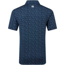 FootJoy Wingtip Floral Lisle Polo Shirt - Navy/White