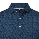 FootJoy Wingtip Floral Lisle Polo Shirt - Navy/White