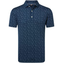 FootJoy Wingtip Floral Lisle Polo Shirt - Navy/White