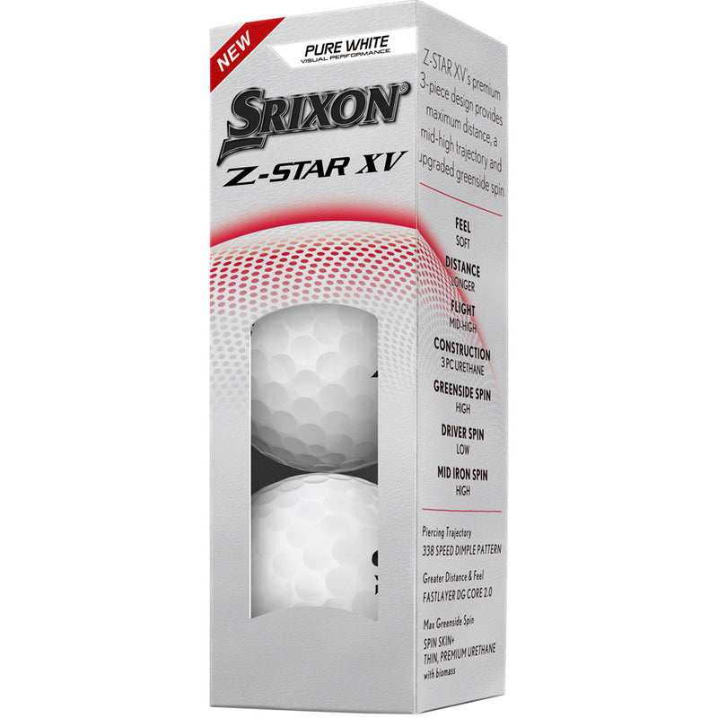 Srixon Z-Star XV Golf Balls FREE Personalised Text - White - Double Dozen