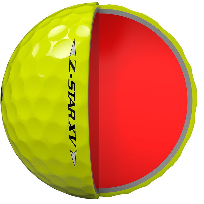 Srixon Z-Star XV Golf Balls FREE Personalised Text - Yellow - Double Dozen