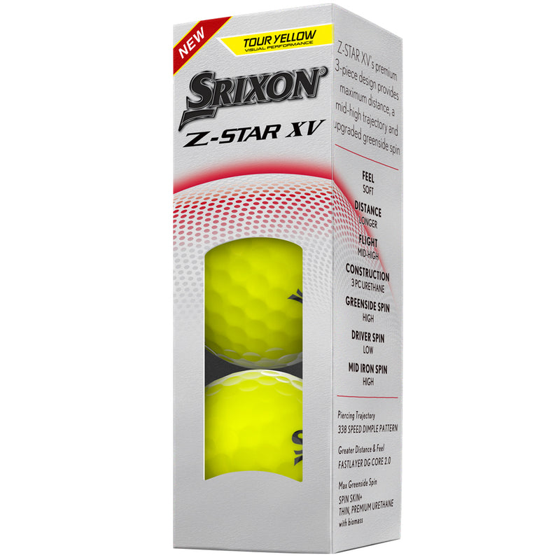 Srixon Z-Star XV Golf Balls FREE Personalised Text - Yellow - Double Dozen