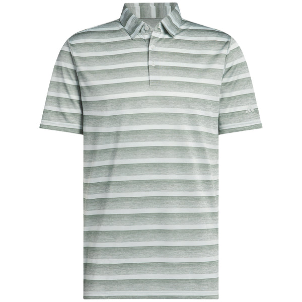 adidas 2 Colour Stripe Polo Shirt - Silver Green/Wonder Silver