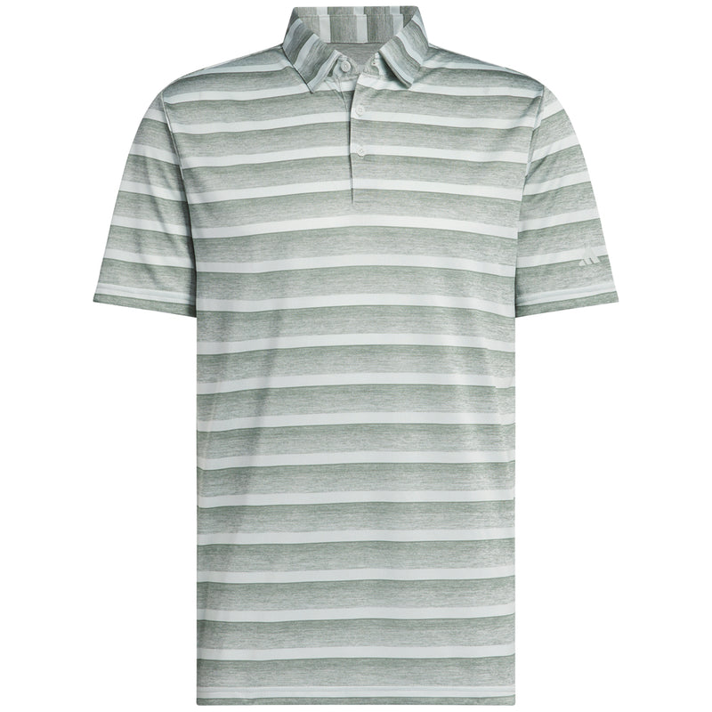 adidas 2 Colour Stripe Polo Shirt - Silver Green/Wonder Silver