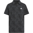adidas Jr Printed Scripted Polo Shirt - Carbon/Black