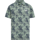 adidas Jr Printed Scripted Polo Shirt - Silver Green/Collegiate Navy
