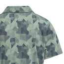 adidas Jr Printed Scripted Polo Shirt - Silver Green/Collegiate Navy