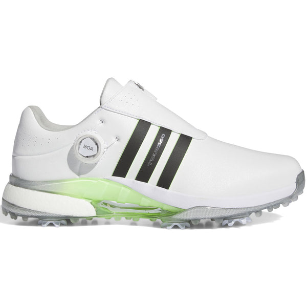 adidas Tour360 24 Boa Spiked Shoes - Ftwr White/Core Black/Green Spark