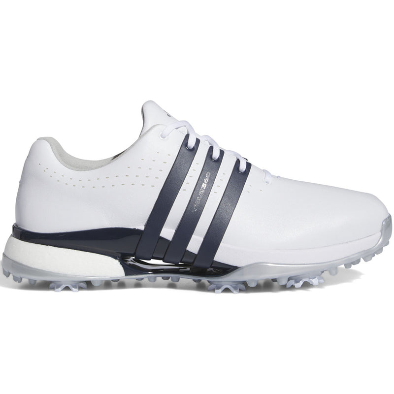 adidas Tour360 24 Spiked Waterproof Shoes Ftwr White Collegiate Navy Silver Met