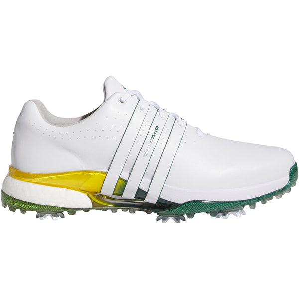 adidas Tour360 24 Spiked Waterproof Shoes - White/Collegiate Green/Yellow