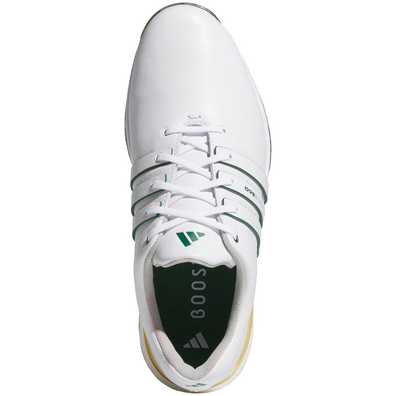 adidas Tour360 24 Spiked Waterproof Shoes - White/Collegiate Green/Yellow