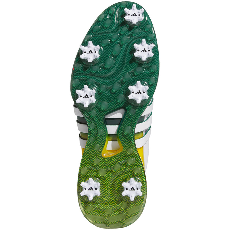 adidas Tour360 24 Spiked Waterproof Shoes - White/Collegiate Green/Yellow