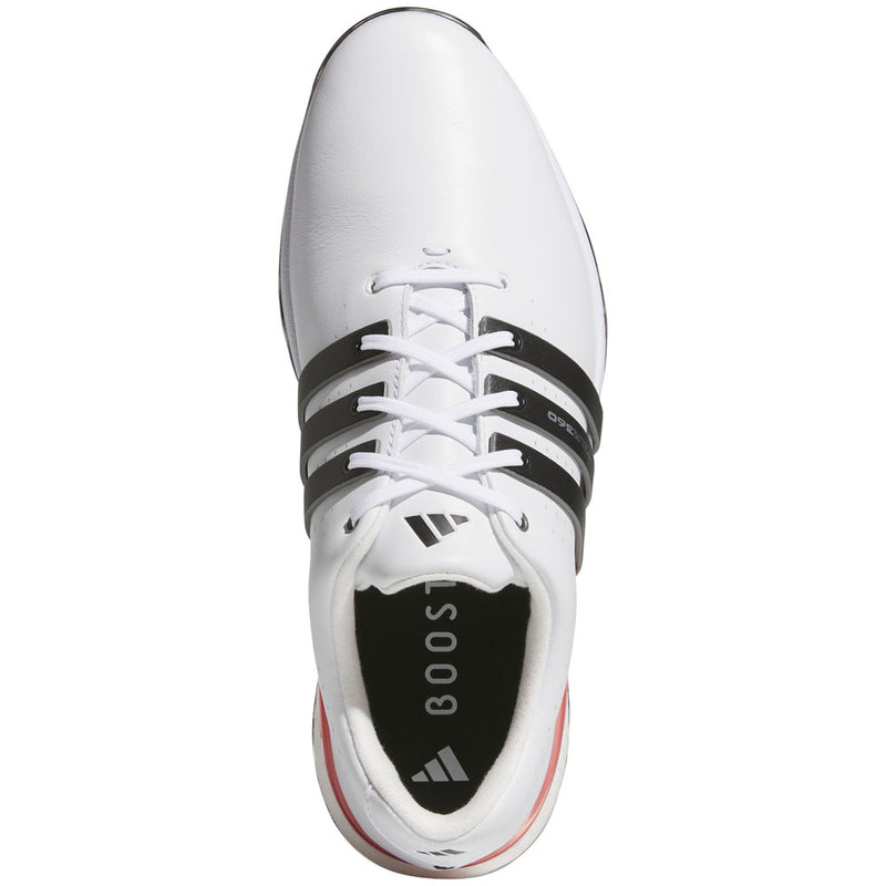 adidas Tour360 24 Spiked Waterproof Shoes - White/Core Black/Lucid Red