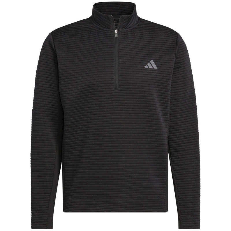 adidas Ultimate365 DWR Textured 1/4 Zip Chest Logo Sweatshirt - Black