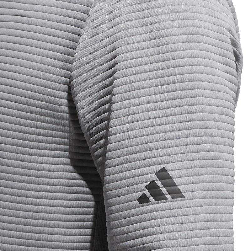 adidas Ultimate365 DWR Textured 1/4 Zip Chest Logo Sweatshirt - Grey Three