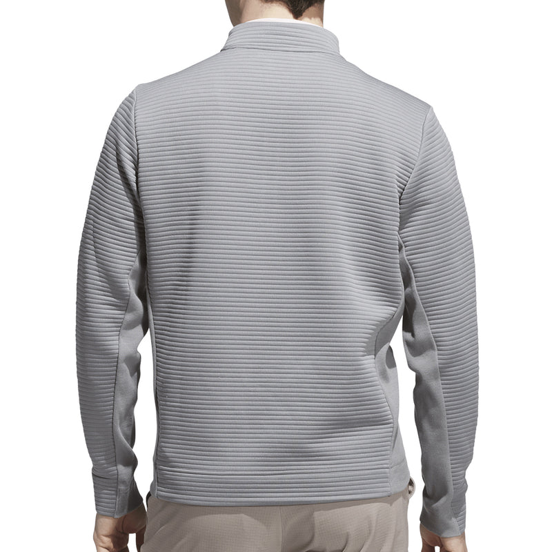 adidas Ultimate365 DWR Textured 1/4 Zip Chest Logo Sweatshirt - Grey Three